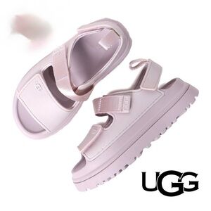 UGG GoldenGlow Sandal for Women Size 10 Sea Salt (Soft Pale Pink)"